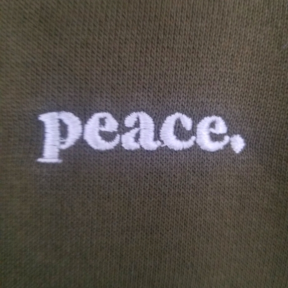 PEACE COLLECTIVE Unisex Size XL Military Green Sweatshirt with 1/4 zipper - Picture 5 of 8